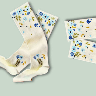 supcare pregnancy postpartum compression socks cream floral pattern